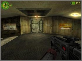 Wróć do korytarza z napisem Turbine Room i idź dalej kierując się oznaczeniami - Sabotaż | Opis przejścia Red Faction - Red Faction - poradnik do gry