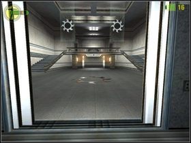 Jesteś w pokoju biurowym - przejdź na jego prawą stronę - w oddali widać windę - idź do niej cały czas uważając na strażników - Znajdź Gryphona | Opis przejścia Red Faction - Red Faction - poradnik do gry