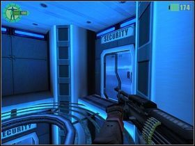 Żółtym szybem przejdź do samej góry, a następnie przez śluzę i korytarz prowadzący do kolejnego szybu - niebieskiego - On the Shuttle | Opis przejścia Red Faction - Red Faction - poradnik do gry