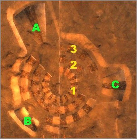 Ustaw okręgi tak, aby znalazły się w identycznej pozycji jak na obrazku - Nadoret 2 (po zadaniu 13. Myto to za mało) (2) | Zadania poboczne - Drakensang: The River of Time - poradnik do gry