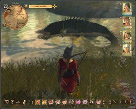 Następnie spotkasz Strachodrzewa , które opowie Ci, że przyczyną kłopotów jest zwierz , który leży za nim w wodzie - Elfi Las 3 (po zadaniu 33. Ukryta przystań) | Zadania poboczne - Drakensang: The River of Time - poradnik do gry