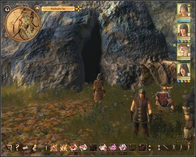 Przejście do drugiego obozu jest ukryte. Musisz wejść w szczelinę między skałami, aby się tam dostać. - Rezerwat | Zadania poboczne w Drakensang The River of Time - Drakensang: The River of Time - poradnik do gry