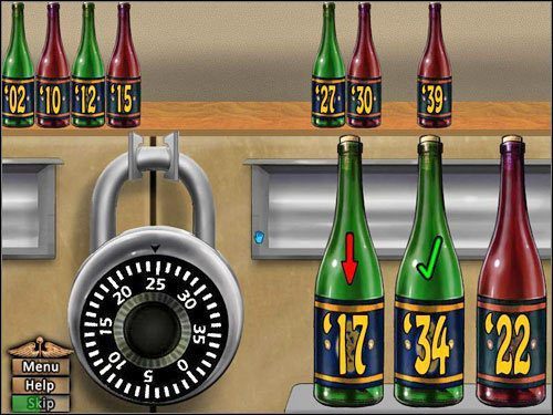 Aby zdobyć kombinację umieść trzy dowolne butelki na półce bliżej ekranu - Opis przejścia (2) | Blue Meanie | House M.D. - House M.D. - poradnik do gry