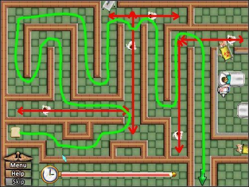 Rozpoczynasz po lewej stronie - musisz dotrzeć do biura, lecz nie możesz zostać złapany przez żadnego głodnego doktora - Opis przejścia (2) | Under The Big Top | House M.D. - House M.D. - poradnik do gry