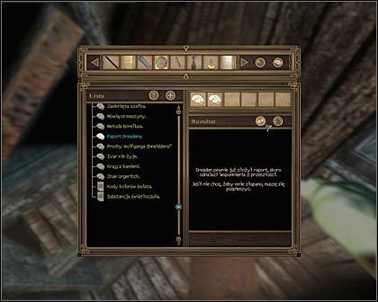 Ulokuj ją w przegródce obok pierwszej i kliknij ikonkę Przemyśl/Połącz - D2 - Wizyta w osławionym miejscu, w środku lasu (3) | Opis przejścia - Darkness Within 2: The Dark Lineage - poradnik do gry