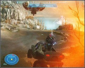 Po włączeniu przełącznika wsiadamy do pojazdu i kierujemy się na wschód - Etap III- Oni- Sword Base (1) | Opis przejścia Halo Reach - Halo: Reach - poradnik do gry