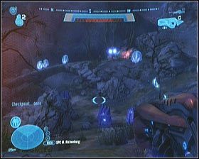 Kontynuując drogę dotrzesz do trzech wzgórz z wieżyczkami - Etap IV- Nightfall (2) | Opis przejścia Halo Reach - Halo: Reach - poradnik do gry