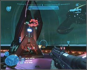 Po wyeliminowaniu zagrożenia zadziałaj na znajdującym się tam przełączniku, poczym wracaj do hangaru (po drodze trafiając na bardzo słaby opór) - Etap VI- Long Night of Solace (2) | Opis przejścia Halo Reach - Halo: Reach - poradnik do gry