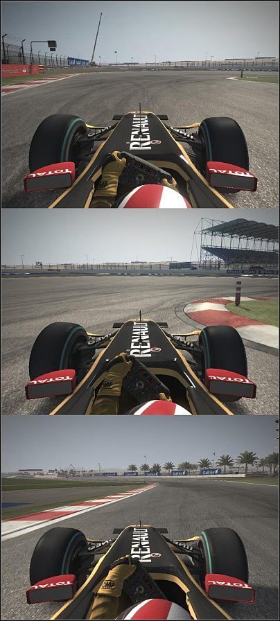 Na powyższych obrazkach widzimy przykład podsterowności bolidu - Styl jazdy (1) | Sterowanie w F1 2010 - F1 2010 - poradnik do gry