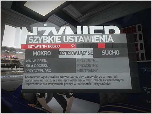 Inaczej ma się sprawa, gdy postanowimy sami podłubać w bolidzie - Ustawienia | Sterowanie w F1 2010 - F1 2010 - poradnik do gry