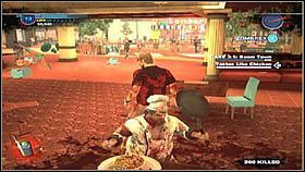 Żeby go pokonać, wystarczy cały czas uciekać [1] i atakować tylko wtedy, gdy będzie jadł [2] - Case 2 - Zadania poboczne - Dead Rising 2 - PC - poradnik do gry