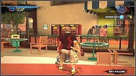 Mężczyznę nie jest łatwo znaleźć, gdyż wdrapał się na dach jednego ze sklepów (M8, 6) [1] - Case 2 - Zadania poboczne - Dead Rising 2 - PC - poradnik do gry