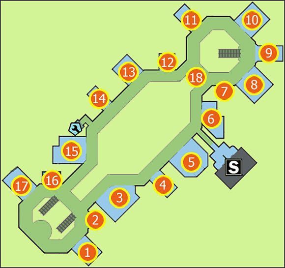 1) High-noon Shooting Range - sklep sportowy - M11 Palisades Mall - 2 piętro - Mapy - Dead Rising 2 - PC - poradnik do gry