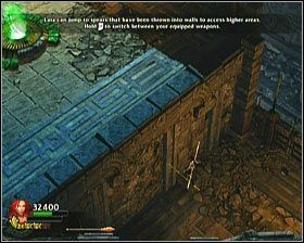 Po drugiej stronie przejścia będziesz zmuszony pokonać wysoka ścianę - Poradnik do gry - [Opis przejścia] Temple of Light - cz. 1 - Lara Croft and the Guardian of Light - poradnik do gry