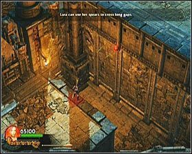 Znajdziesz się w miejscu, gdzie już na samym początku zaatakowany zostaniesz przez kilku smaków - [Opis przejścia] Temple of Light - cz. 2 | Lara Croft and the Guardian of Light - Lara Croft and the Guardian of Light - poradnik do gry