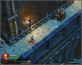 W ten sposób trafisz na wąską kładkę, na której zaatakowany zostaniesz przez dwóch rosłych śmiałków (z dwóch stron) - [Opis przejścia] Temple of Light - cz. 3 | Lara Croft and the Guardian of Light - Lara Croft and the Guardian of Light - poradnik do gry