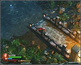 Pod zerwanym mostem na rzece, po prawej stronie, znajdziesz Health Powerup (nie będzie widoczny) - [Opis przejścia] Temple Grounds - cz. 1 | Lara Croft and the Guardian of Light - Lara Croft and the Guardian of Light - poradnik do gry