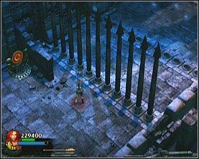 Aby móc przejść na drugą stronę strzelamy w pobliski przełącznik, poczym go zaminowujemy - [Opis przejścia] Temple Grounds - cz. 4 | Lara Croft and the Guardian of Light - Lara Croft and the Guardian of Light - poradnik do gry