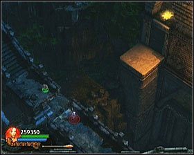 W pewnym momencie dotrzesz do wyrwy (zmieni się tam również ułożenie kamery, ukazując Ci ostatni dysk) - [Opis przejścia] Temple Grounds - cz. 4 | Lara Croft and the Guardian of Light - Lara Croft and the Guardian of Light - poradnik do gry