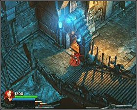 W ten sposób dotrzesz do pierwszego, oświetlonego niebieskim płomieniem, przejścia - skorzystaj z niego - [Opis przejścia] Forgotten Gate - cz. 1 | Lara Croft and the Guardian of Light - Lara Croft and the Guardian of Light - poradnik do gry