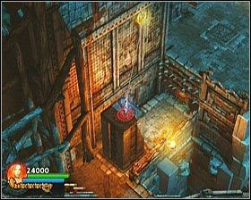 Strzel w znajdujący się tam przełącznik (pod kolcami), jednocześnie stojąc na schowanym filarze - [Opis przejścia] Forgotten Gate - cz. 1 | Lara Croft and the Guardian of Light - Lara Croft and the Guardian of Light - poradnik do gry