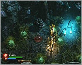 W górnej, lewej części uwolnionego od trującego gazu terenu, znajdować się będzie kula - [Opis przejścia] Toxic Swamp - cz. 2 | Lara Croft and the Guardian of Light - Lara Croft and the Guardian of Light - poradnik do gry