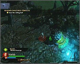 Aby je wypełnić, musisz wspomnianą kulę wtoczyć na pobliski ołtarz leczniczy (ten sam, którego lokalizację prosiłem zapamiętać) - [Opis przejścia] Toxic Swamp - cz. 2 | Lara Croft and the Guardian of Light - Lara Croft and the Guardian of Light - poradnik do gry