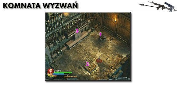 Aby ukończyć wyzwanie, należy ustawić kulę [1] koło miejsca [3] i zaminować ją tak, aby wybuch wtrącił ją na ścianę - [Opis przejścia] Flooded Passage - cz. 1 | Lara Croft and the Guardian of Light - Lara Croft and the Guardian of Light - poradnik do gry