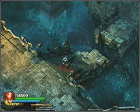 Dalsza droga prowadzić będzie częściowo zniszczonymi schodami w dół - [Opis przejścia] Flooded Passage - cz. 3 | Lara Croft and the Guardian of Light - Lara Croft and the Guardian of Light - poradnik do gry