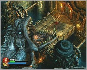 Na samym końcu ścigający nas potwór zostanie zablokowany na kilka sekund - [Opis przejścia] The Jaws of Death - cz. 2 - Lara Croft and the Guardian of Light - poradnik do gry