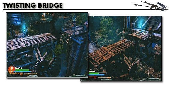 Etap dziewiąty pomimo, iż posiada mapę, będzie liniowym poziomem z jedyną słuszną drogą - [Opis przejścia] Twisting Bridge - cz. 1 | Lara Croft and the Guardian of Light - Lara Croft and the Guardian of Light - poradnik do gry