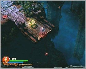 U dołu areny walki znajdziesz uchwyt na linę - [Opis przejścia] Twisting Bridge - cz. 1 | Lara Croft and the Guardian of Light - Lara Croft and the Guardian of Light - poradnik do gry