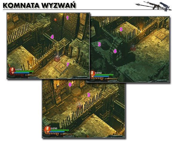 Aby ją ukończyć należy pokonać ścianę [1] korzystając z uchwytu na linę i zgarniając znajdującą się w tamtym miejscu Czaszkę [#03] , przeskoczyć na drugą stronę pomieszczenia - [Opis przejścia] Twisting Bridge - cz. 1 | Lara Croft and the Guardian of Light - Lara Croft and the Guardian of Light - poradnik do gry