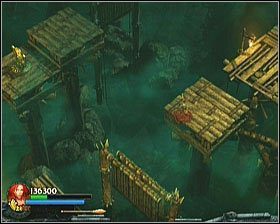 Po powrocie na większą i niezmienną półkę udajemy się w przeciwnym kierunku od zdobytej czaszki - [Opis przejścia] Twisting Bridge - cz. 2 | Lara Croft and the Guardian of Light - Lara Croft and the Guardian of Light - poradnik do gry