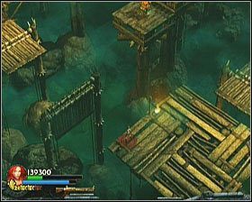 W pewnym momencie dojdzie do sytuacji, w której oddasz strzał w przełącznik stojąc na składanej platformie - [Opis przejścia] Twisting Bridge - cz. 2 | Lara Croft and the Guardian of Light - Lara Croft and the Guardian of Light - poradnik do gry