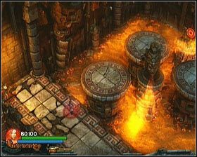 Na górze czeka Cię podobne zadanie co z pajęczymi platformami kilka minut wcześniej - [Opis przejścia] Fiery Depths - cz. 2 | Lara Croft and the Guardian of Light - Lara Croft and the Guardian of Light - poradnik do gry