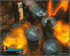 W pierwszej kolejności udajemy się w górę ekranu - [Opis przejścia] Fiery Depths - cz. 2 | Lara Croft and the Guardian of Light - Lara Croft and the Guardian of Light - poradnik do gry