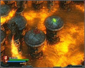 Znajdziesz tam również (trochę do góry i wprawo od czaszki) dopalacz - Health Powerup - [Opis przejścia] Fiery Depths - cz. 3 | Lara Croft and the Guardian of Light - Lara Croft and the Guardian of Light - poradnik do gry