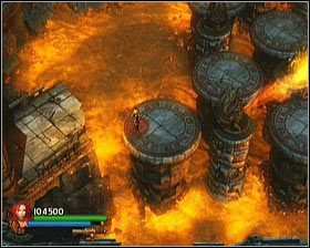 Wyjście znajdować się będzie po lewej stronie, po dotarciu na kamienną kładkę - [Opis przejścia] Fiery Depths - cz. 3 | Lara Croft and the Guardian of Light - Lara Croft and the Guardian of Light - poradnik do gry