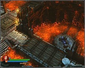 Idąc parę kroków do przodu kamera ukaże Ci znajdującą się w centralnej części areny opuszczaną platformę z nieskończoną amunicją - [Opis przejścia] Belly of the Beast | Lara Croft and the Guardian of Light - Lara Croft and the Guardian of Light - poradnik do gry