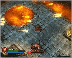 Poza standardowym łapaniem w pysk i rzucaniem, przeciwnik będzie strzelał wieloma ognistymi kulami - [Opis przejścia] Belly of the Beast | Lara Croft and the Guardian of Light - Lara Croft and the Guardian of Light - poradnik do gry