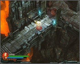 Chcąc przeturlać kolejną kulę w okolice okrągłego podwyższenia, natrafisz na wąskie przejście - [Opis przejścia] Stronghold Passage - cz. 2 | Lara Croft and the Guardian of Light - Lara Croft and the Guardian of Light - poradnik do gry