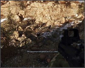 Po oczyszczeniu terenu, ruszamy dalej za Dustym [1], który zaprowadzi nas do kolejnej grupki wrogów [2] - Przyjaciele z daleka | Opis przejścia Medal of Honor - Medal of Honor - poradnik do gry