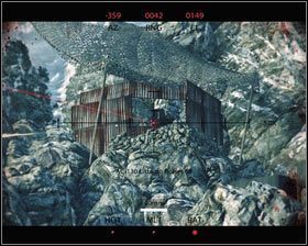 Za kolejnym zakrętem likwidujemy dwóch wrogów na skarpie z lewej [1], a następnie powoli przemieszczamy się w kierunku drugiego CKMa - Uratuj ratowników (1) | Opis przejścia Medal of Honor - Medal of Honor - poradnik do gry