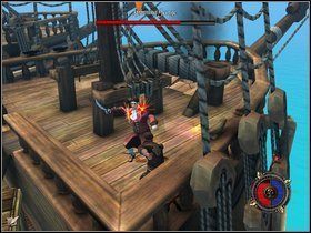 Zaczynamy od pościgu za łajbą George'a, który zwędził coś czarnobrodemu - Rozdział I - Gubernator Kingston (1) - Opis przejścia - Piraci Nowego Świata 2: Dwa Skarby - poradnik do gry