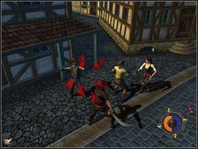 Idziemy prościutko i widzimy trzech żołnierzy pod ścianą pałacu gubernatora - Rozdział I - Gubernator Kingston (1) - Opis przejścia - Piraci Nowego Świata 2: Dwa Skarby - poradnik do gry