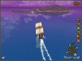 Na statku eliminujemy piratów i pozbywamy się kapitana, albo też od razu kierujemy do niego - Rozdział IV - Blokada wyspy Drain - Opis przejścia - Piraci Nowego Świata 2: Dwa Skarby - poradnik do gry