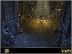 Możesz spróbować przesunąć okrągłą płaskorzeźbę z wizerunkiem smoka, ale nie jest to ten właściwy pomysł - Prolog | Opis przejścia Lost Horizon - Lost Horizon - poradnik do gry