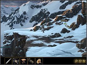 Oczywiste jest, że można by spróbować przeskoczyć ją, zjeżdżając na sankach, ale przeszkadza w tym brak śniegu tuż przed samą przepaścią - Rozdział II - Sekret w górach (1) | Opis przejścia Lost Horizon - Lost Horizon - poradnik do gry