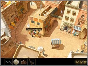 Wróć więc do miasta i z bazaru udaj się w zaułek, gdzie pogawędź z siedzącym tam zaklinaczem węży - Rozdział III - Wyścig z czasem (2) | Opis przejścia Lost Horizon - Lost Horizon - poradnik do gry